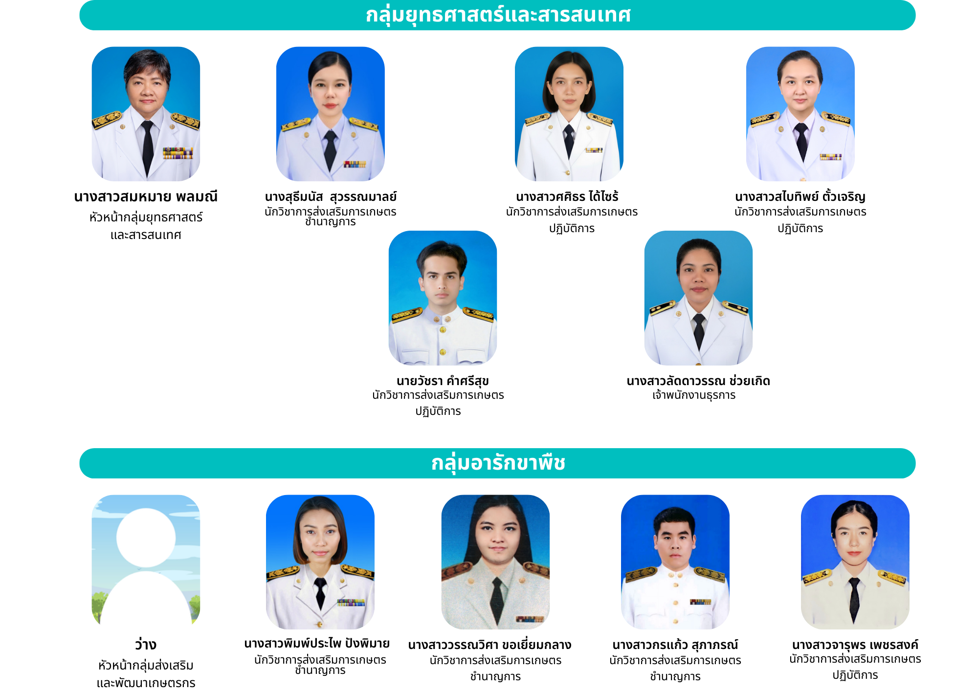 โครงสร้างบุคลากรกลุ่มยุทธศาสตร์และสารสนเทศ กลุ่มอารักขาพืช